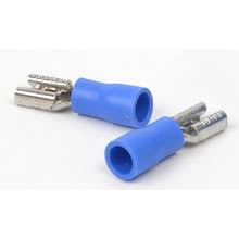 Blue 1/4inch Half Insulated Female Push on Terminals (x100)